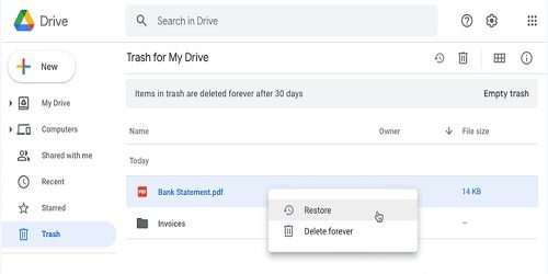 Cara Restore File dan Folder Terhapus Permanen di Google Drive